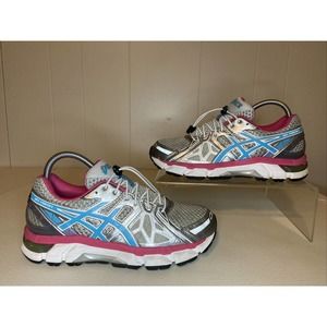 ASIC WOMEN'S FORTIFY IGS T572N(D) GRAY SILVER & PINK RUNNING SHOES SIZE 7.5